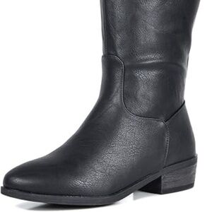 DREAM PAIRS Women's Black Luccia-New Knee High Winter Riding Boots Size 7.5 B(M)